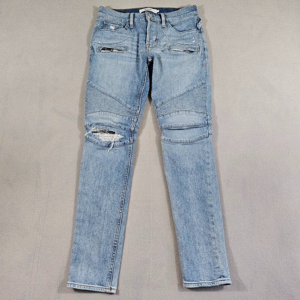 Hudson Jeans Mens 30 Blinder V2 Biker Denim Skinny Button Fly Distressed